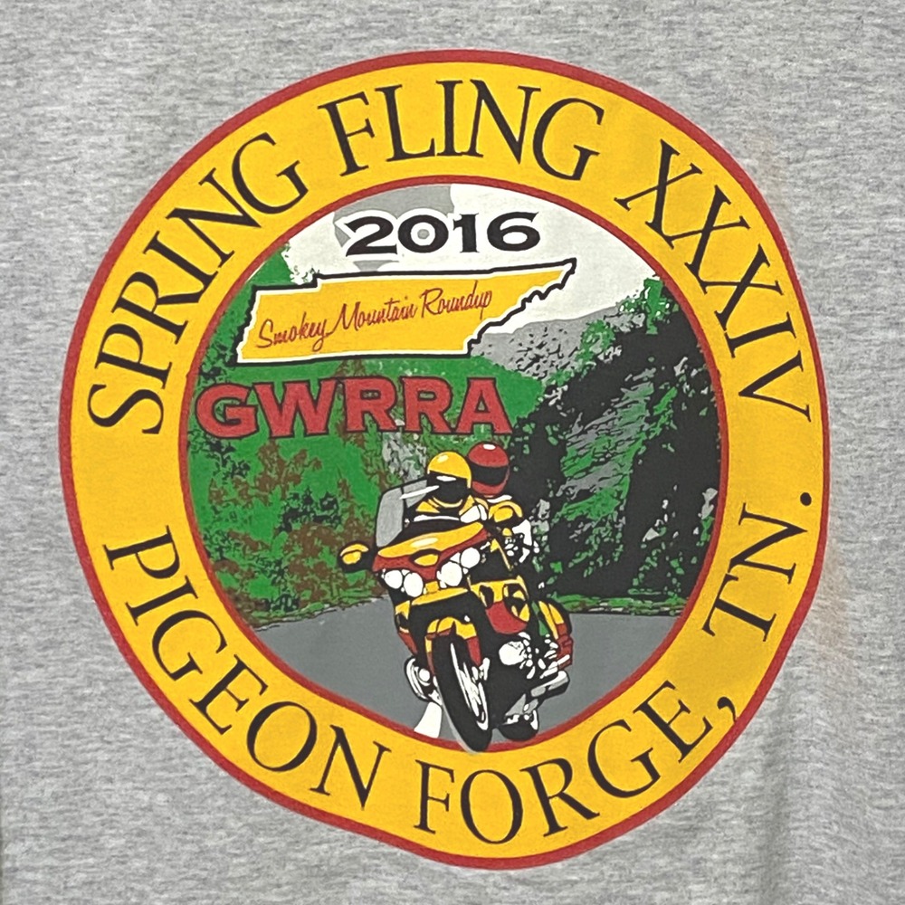GWRRA Spring Fling XXXIV Pigeon Forge TN T-Shirt L Gold Wing Road‎ Riders 2016